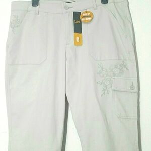 Lee Pants Cargo Embellished floral mid rise new